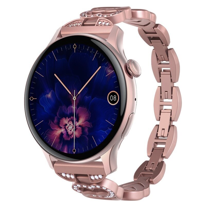 Smart hodinky Madvell Talon s volaním cez bluetooth ružová s kovovým remienkom Srdiečka
