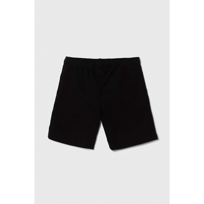Detské krátke nohavice Lacoste čierna farba, melanžové, nastaviteľný pás