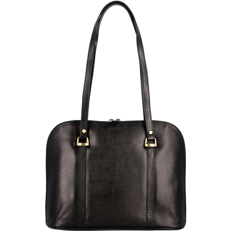 Dámska kožená kabelka cez rameno čierna - Hexagona Billie čierna 50179923