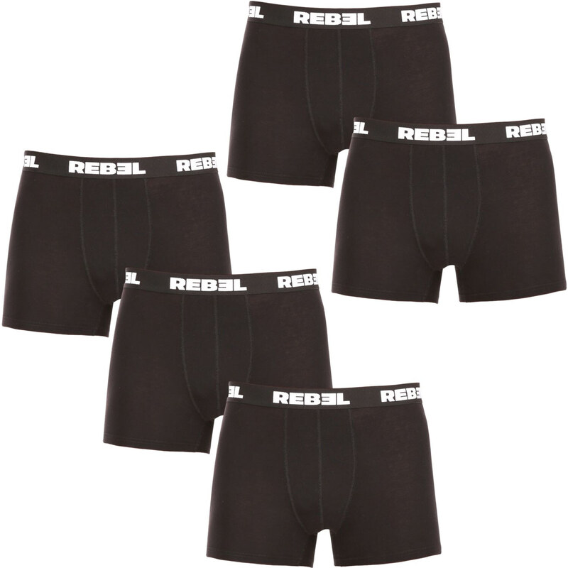 5PACK pánske boxerky Nedeto Rebel čierne (5NBR001) 46547364