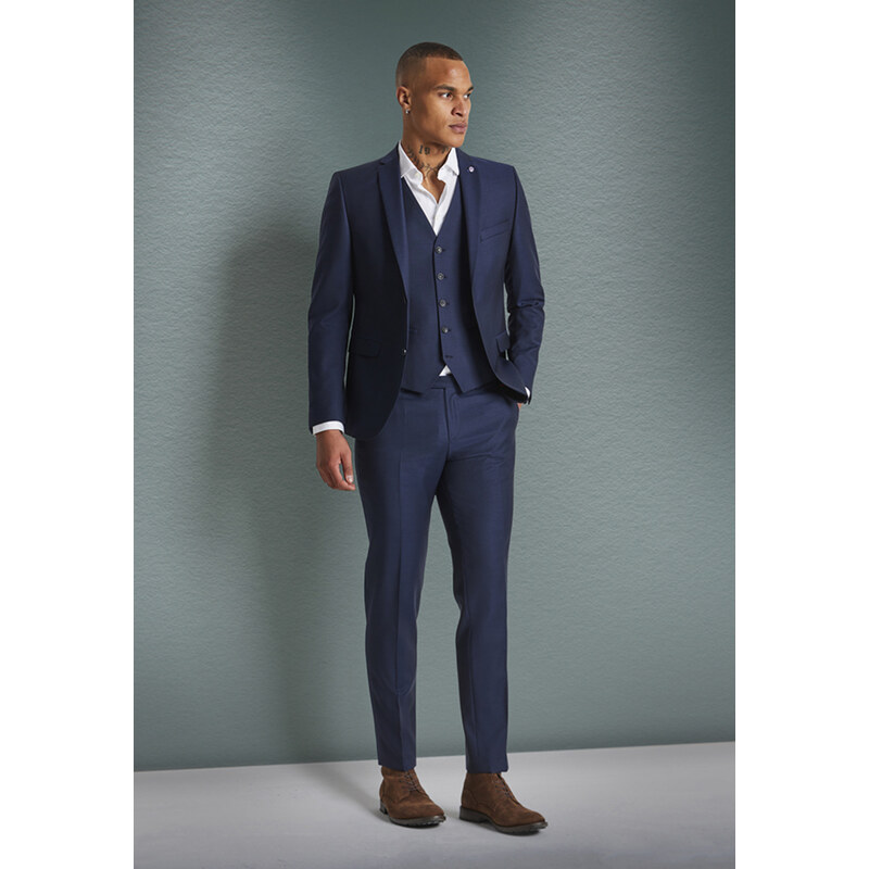 Pánske vlnené modré oblekové sako CLUB OF GENTS slim fit 50202634