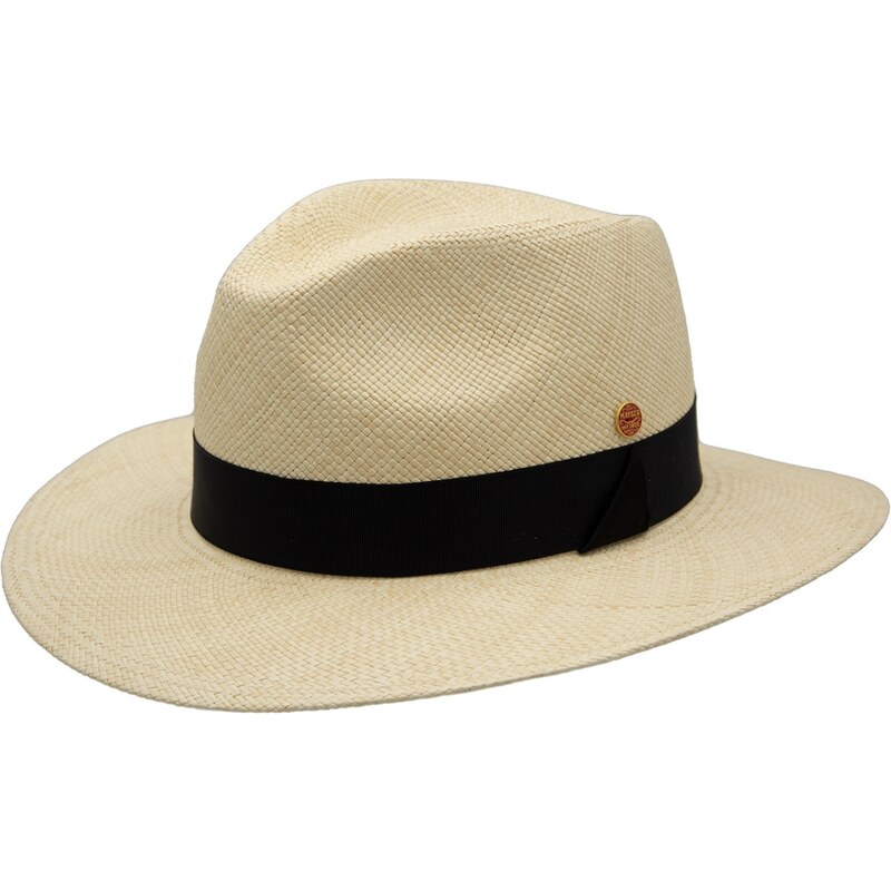 Luxusný panamský klobúk Fedora s čiernou stuhou - ručne pletený, UV faktor 80 - ekvádorská panama - Mayser Gedeon
