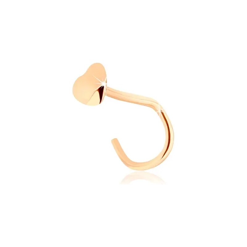 Šperky Eshop - Piercing do nosa zo žltého 14K zlata - malé lesklé srdiečko S2GG96.08