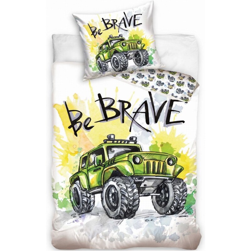 TipTrade (CZ) Bavlnené posteľné obliečky Jeep - Be Brave - 100% bavlna Renforcé - 70 x 90 cm + 140 x 200 cm
