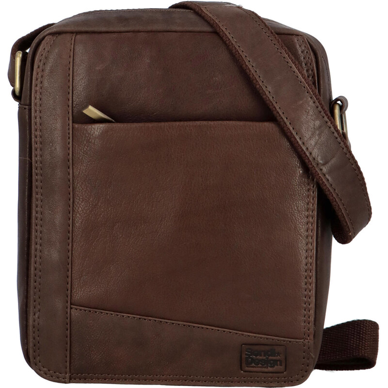 Pánska kožená taška cez rameno tmavo hnedá - SendiDesign Kartol hnedá 56864836