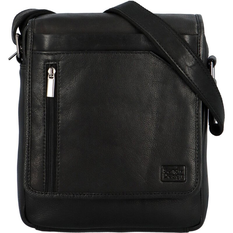 Pánska kožená taška cez rameno čierna - SendiDesign Nouwel čierna 56864841