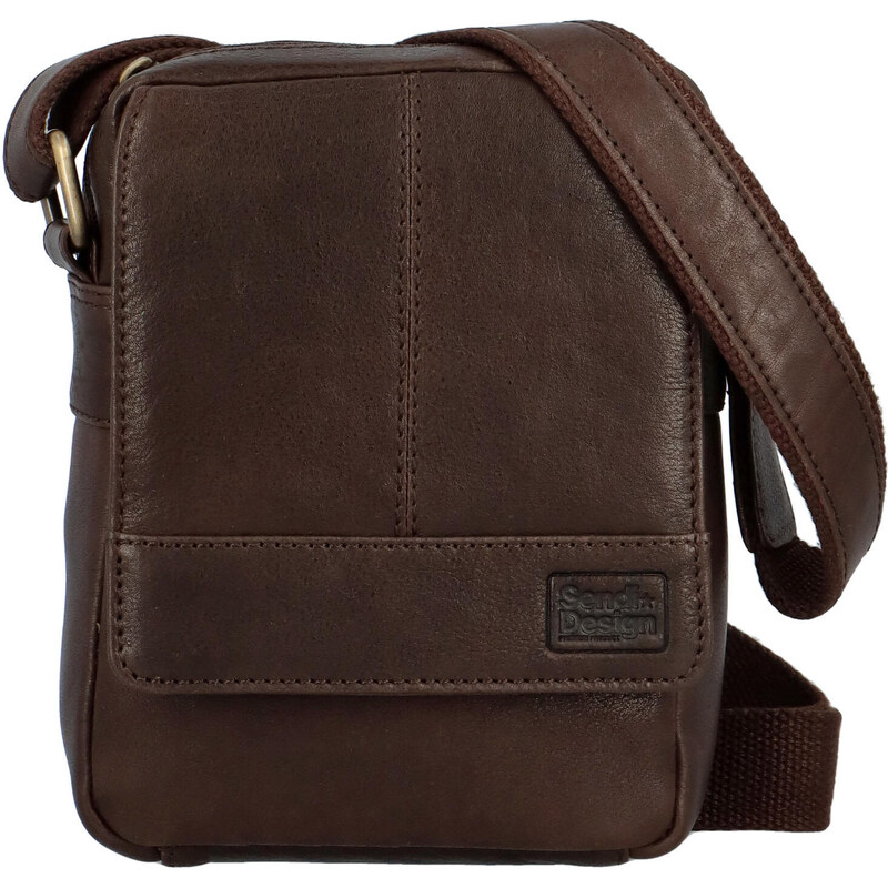 Pánska kožená crossbody taška tmavo hnedá - SendiDesign Loges hnedá 57820007