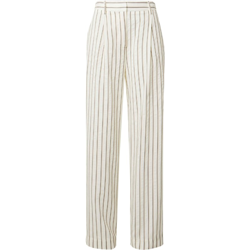 Samsøe Samsøe Plisované nohavice Agneta svetlobéžová / hnedá / čierna 54329310