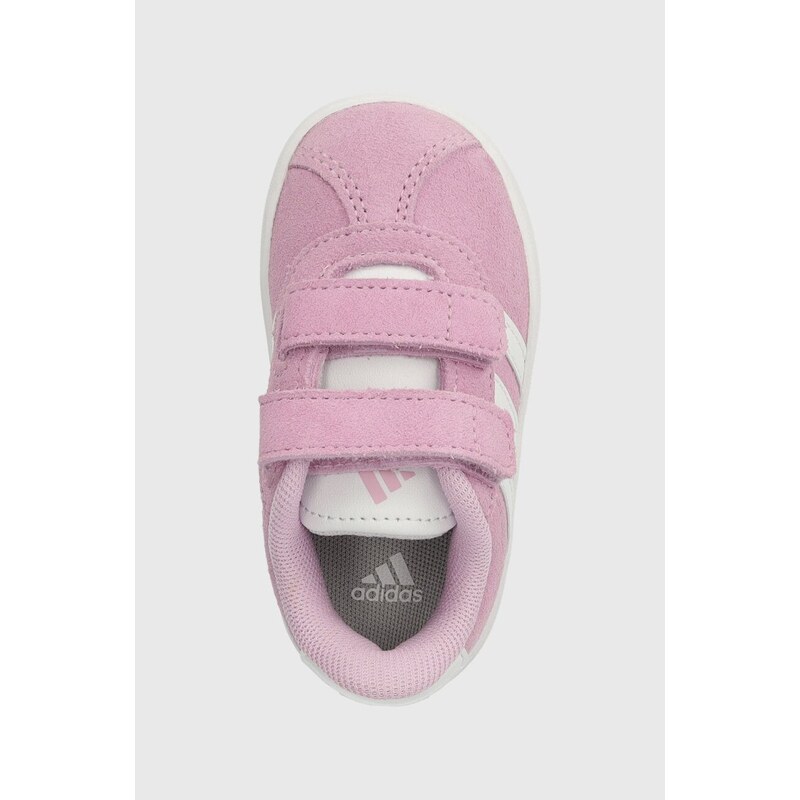 Detské semišové tenisky adidas VL COURT 3.0 CF I ružová farba