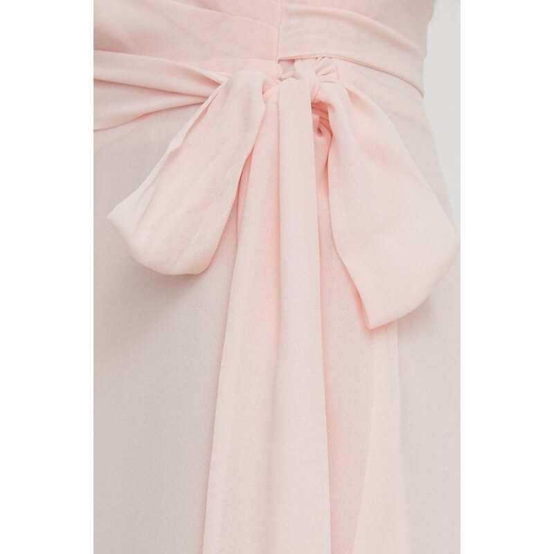 Šaty Lauren Ralph Lauren ružová farba,midi,áčkový strih,250909381
