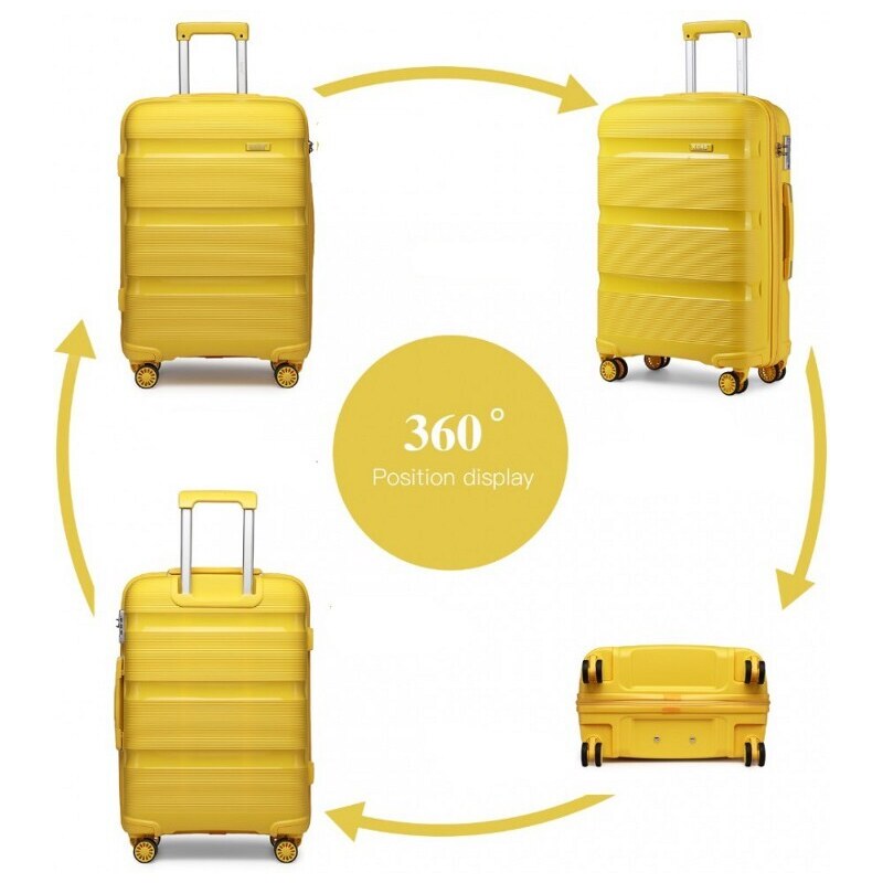 Konofactory Žltá sada prémiových plastových kufrov "Majesty" - veľ. S, M, L, XL