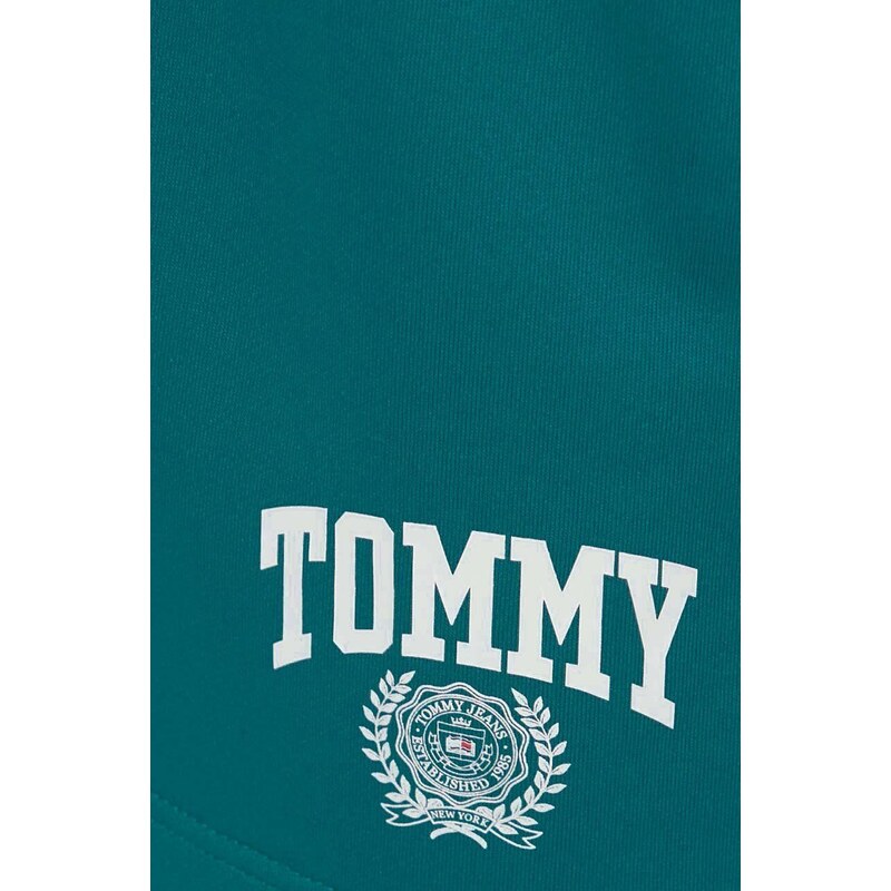 Sukňa Tommy Jeans zelená farba,mini,rovný strih,DW0DW17877