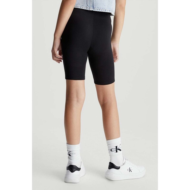 Detské krátke nohavice Calvin Klein Jeans čierna farba, jednofarebné