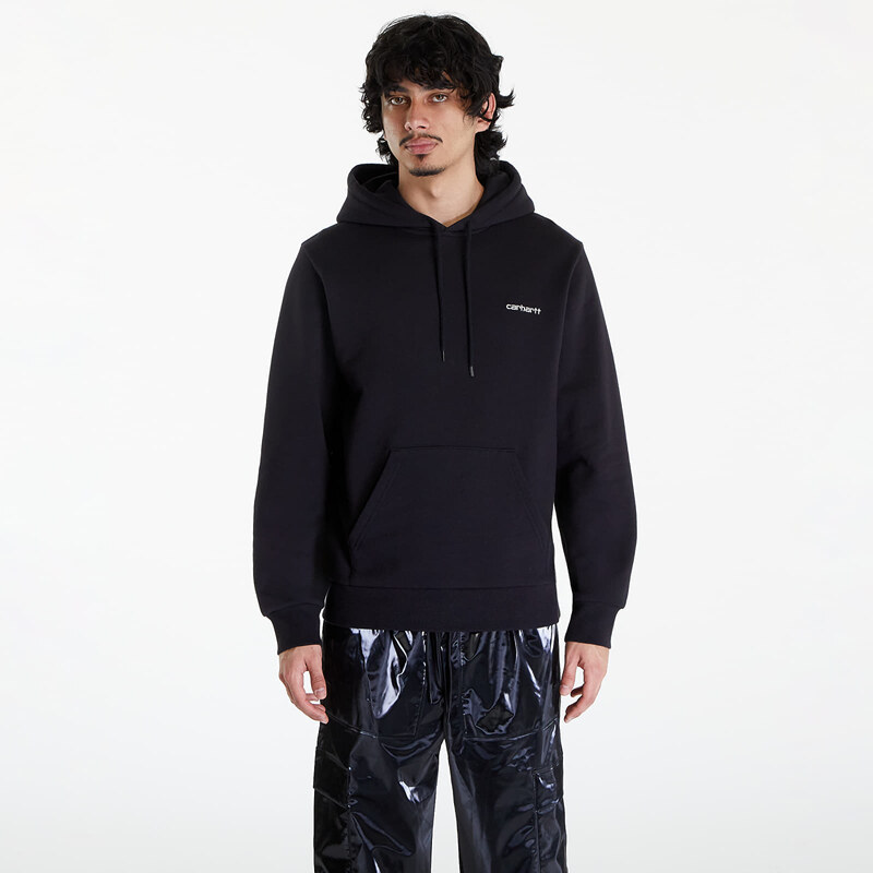 Mikina Carhartt WIP Script Embroidery Hoodie UNISEX Black/ White S 50201807