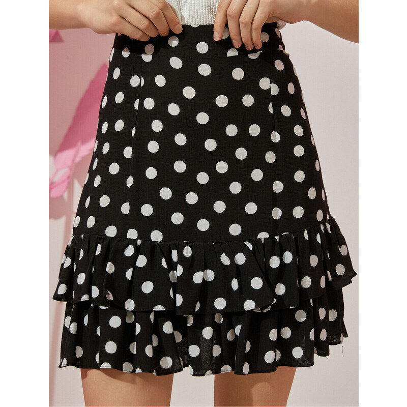 Koton Polka Dot Frilly Mini Skirt