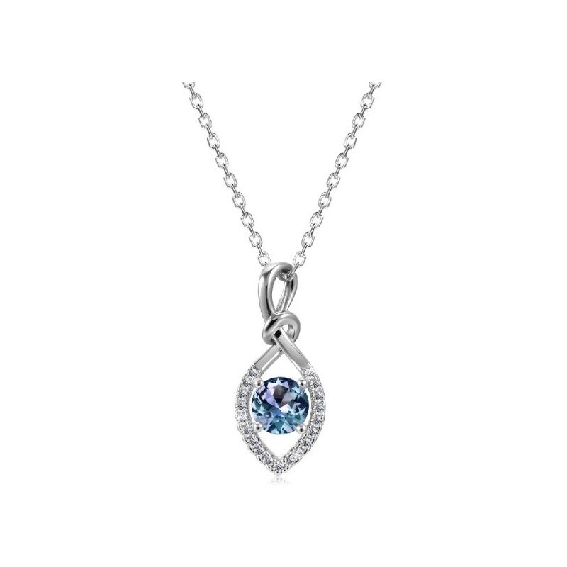 Royal Fashion strieborný náhrdelník pozlátený 18k bielym zlatom 54112510