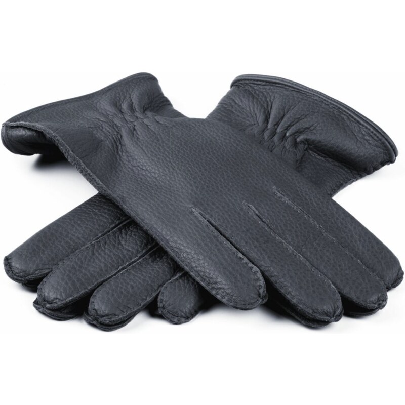 Carlsbad Hat Co. Pánske ručne šité rukavice z jelenej kože v šedej farbe - kašmírová podšívka