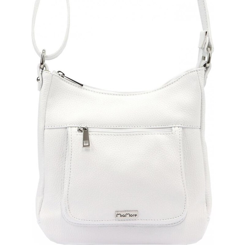 MiaMore Kožená crossbody dámska kabelka biela 50222091