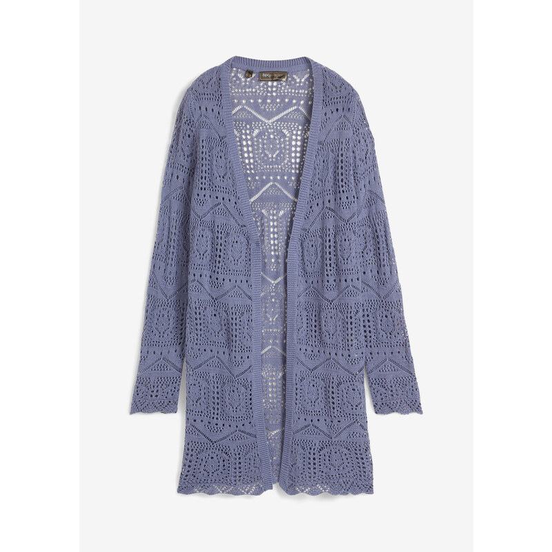 bonprix Ažúrový pletený sveter, farba modrá 44734739