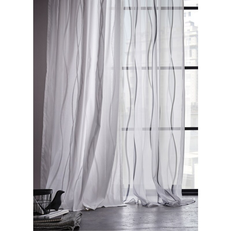 bonprix Záclona so zvlneným vzorom (1 ks v balení), farba strieborná, rozm. D/Š: 145/140 cm