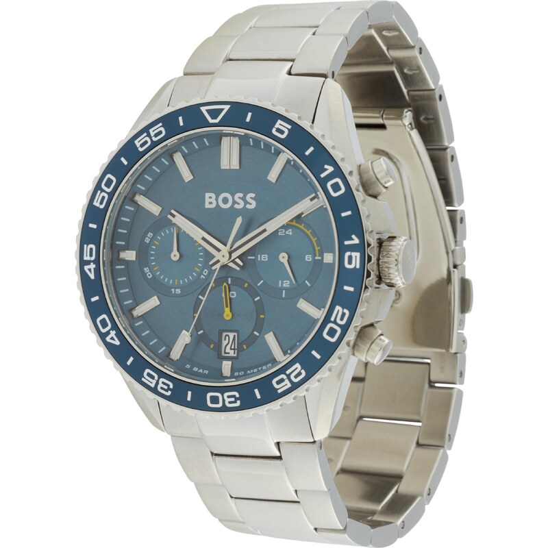 BOSS Analógové hodinky RUNNER námornícka modrá / žltá / strieborná 54329813