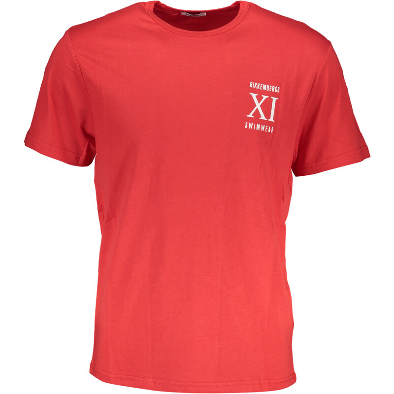 Pánske červené tričko Bikkembergs 64704577