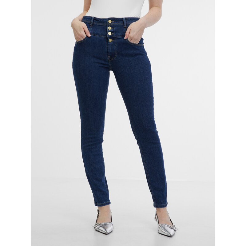 Tmavomodré dámske skinny fit džínsy ORSAY 50579539