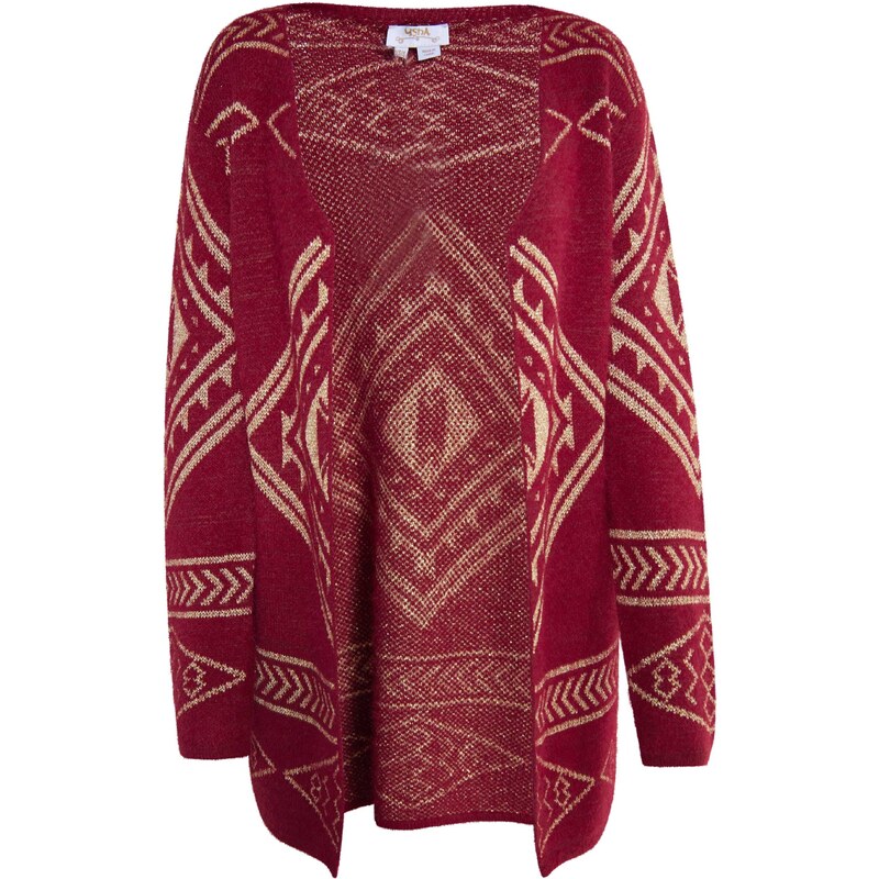 usha FESTIVAL Kardigán béžová / tmavočervená 54270193