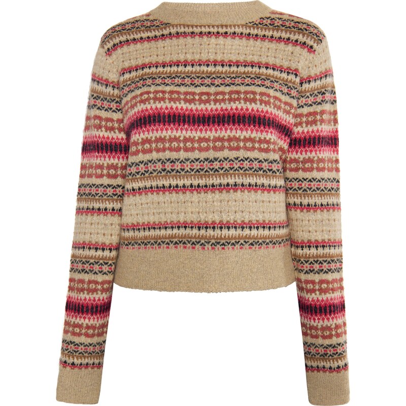usha FESTIVAL Sveter Rakata tmavobéžová / hnedá / červená / čierna 54270789
