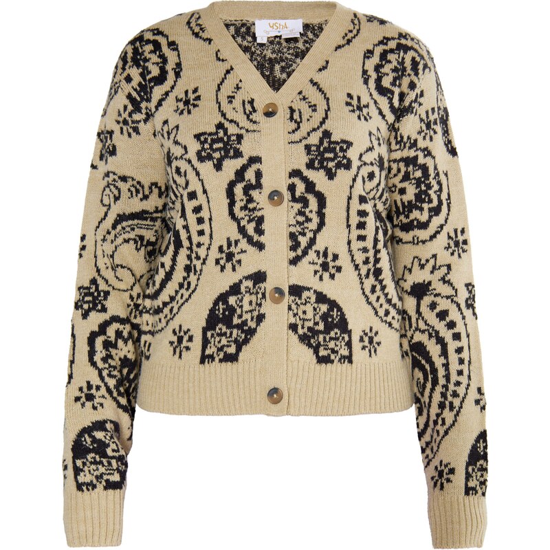 usha FESTIVAL Kardigán Rakata béžová / čierna 54270760