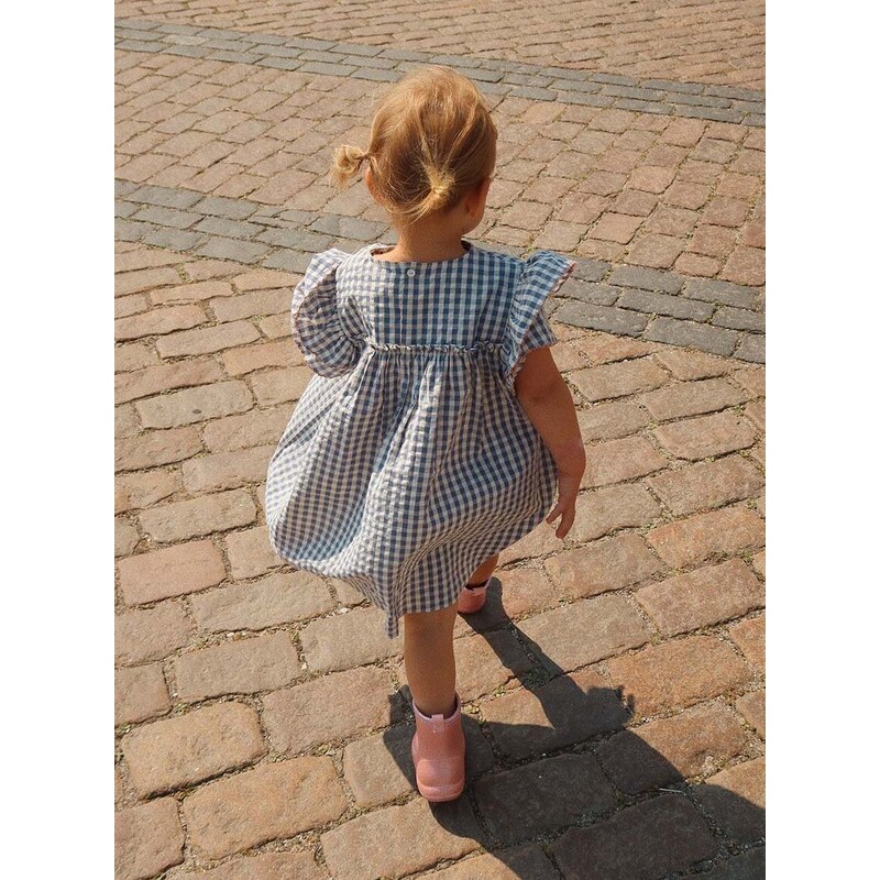 Dievčenské bavlnené šaty Konges Sløjd mini, áčkový strih