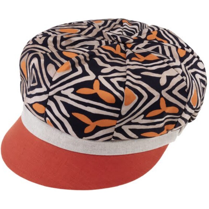 Fiebig - Headwear since 1903 Dámska oranžová letná čiapka Fiebig - ľan a bavlna