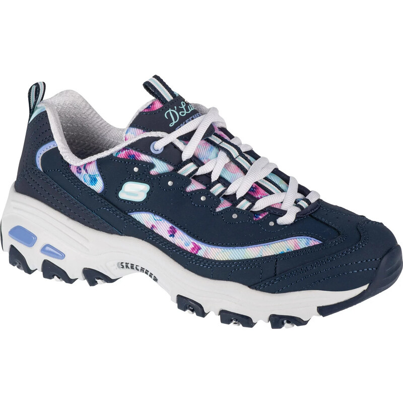 Tmavomodré dámske tenisky na platforme Skechers DLites-Blooming Fields 50271807