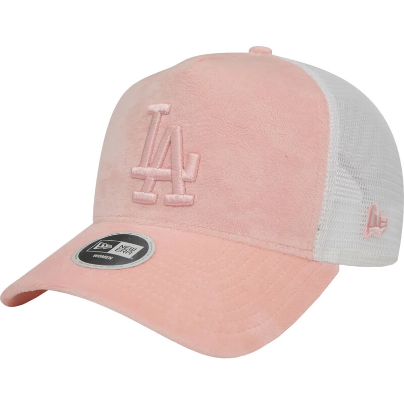 Svetloružová semišová šiltovka New Era Wmns LA Dodgers Velour Trucker 50271917