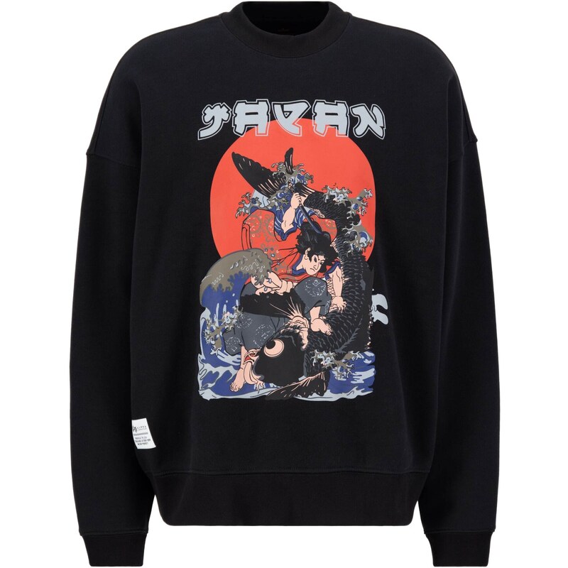 ALPHA INDUSTRIES Mikina Japan Warrior telová / enciánová / červená / 54314951