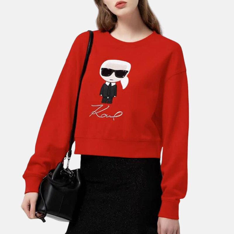 Dámská červená mikina Karl Lagerfeld Ikonik 55730 50263518
