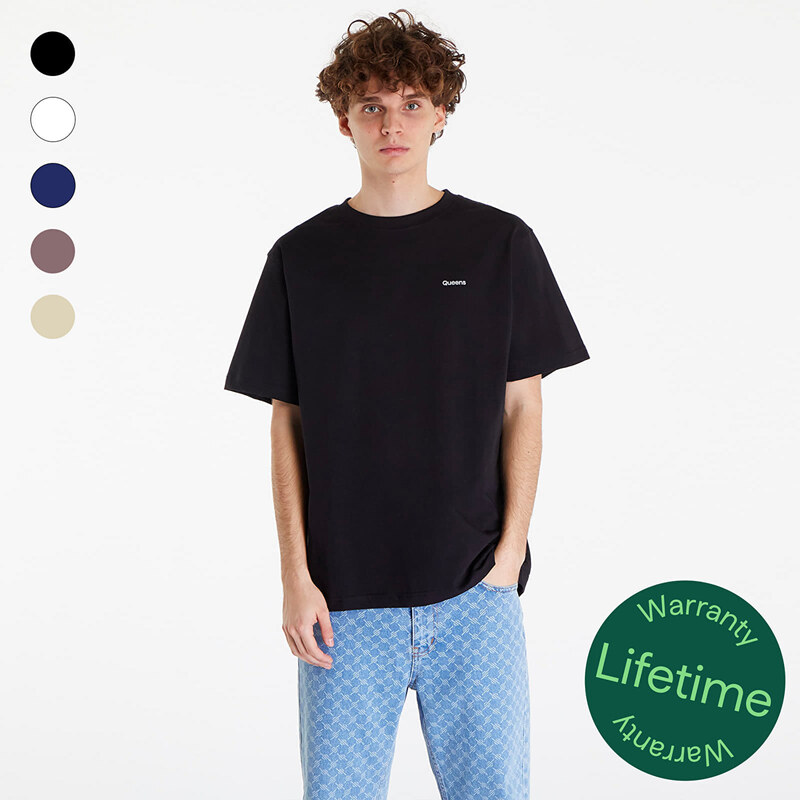 Tričko Queens 5-Pack Men’s Essential Contrast Print Black/ White/ Navy 49671489