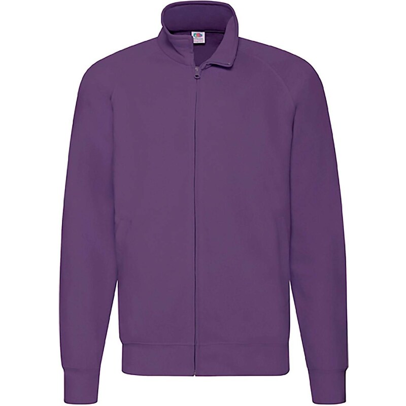 Mens Purple Lightweight Sweat Jacket Fruit of the Loom 50592455
