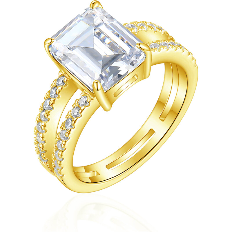 OLIVIE Strieborný prsteň VIVIEN GOLD 8448