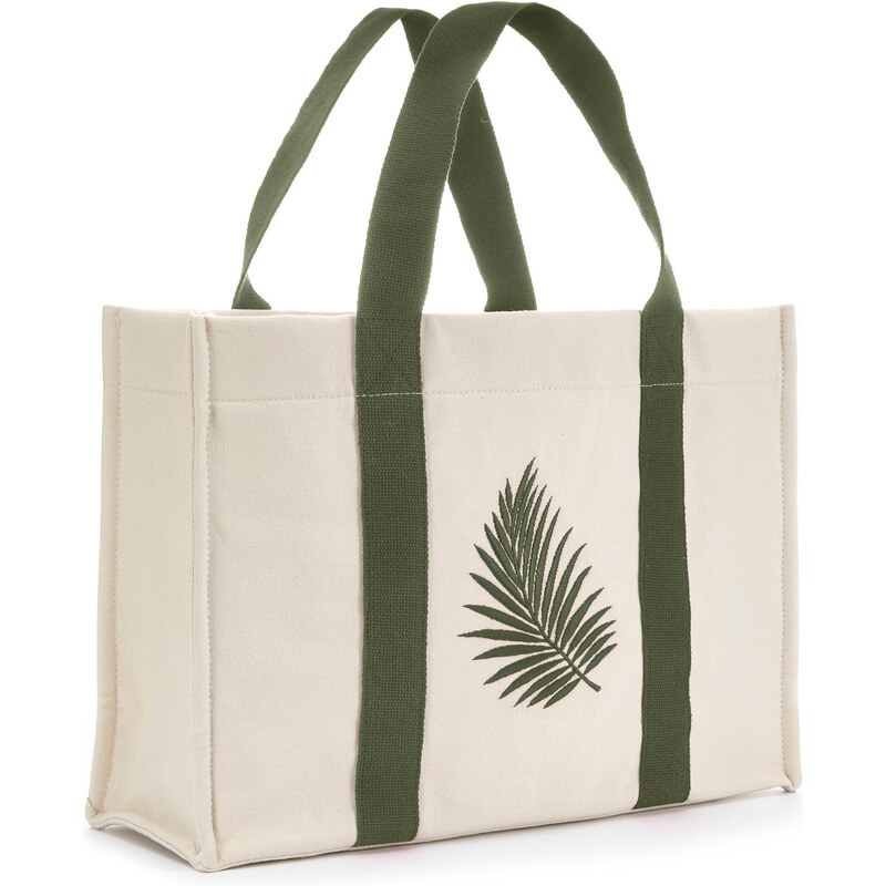 LASCANA Shopper béžová / zelená 54286353