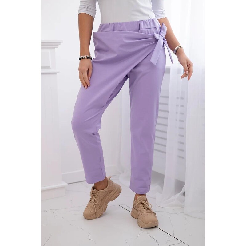 MladaModa Asymetrické nohavice s viazaním vpredu model 1958C farba 50292661