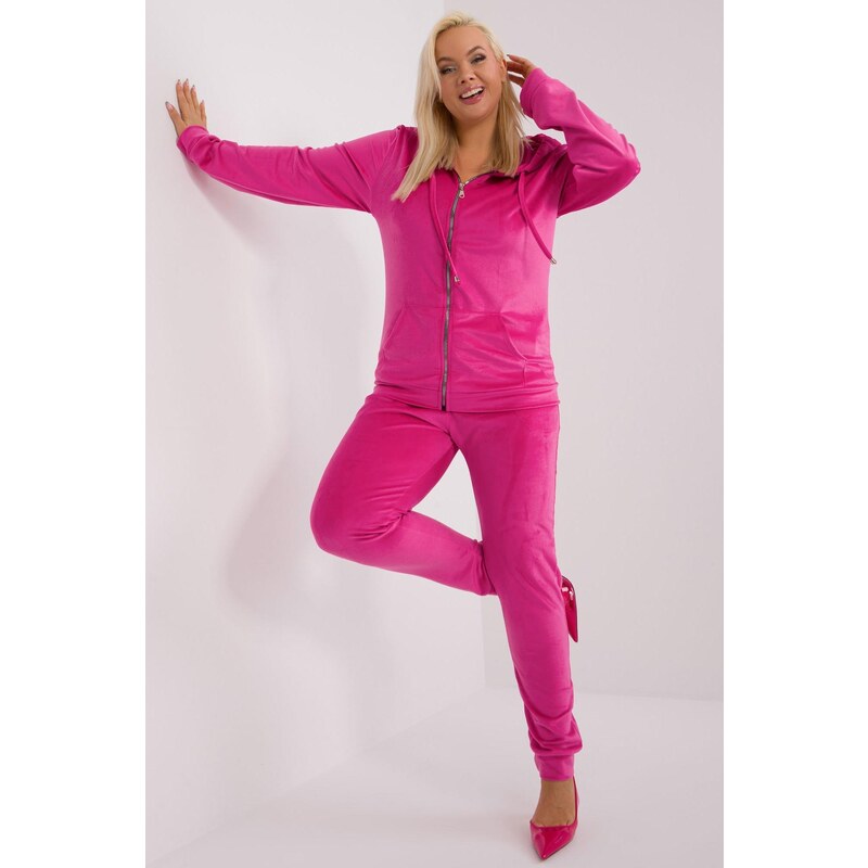 MladaModa Oversize velúrová tepláková súprava Michell fuksiová 50304274