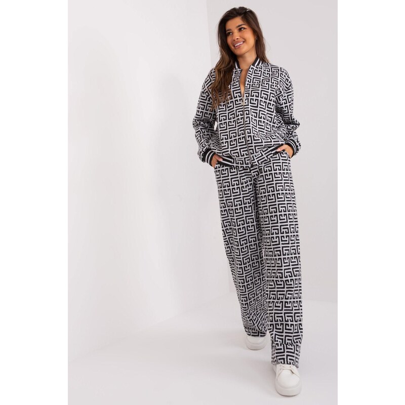 MladaModa Elegantná súprava mikiny a nohavíc model 63173 čierna+biela 50304286