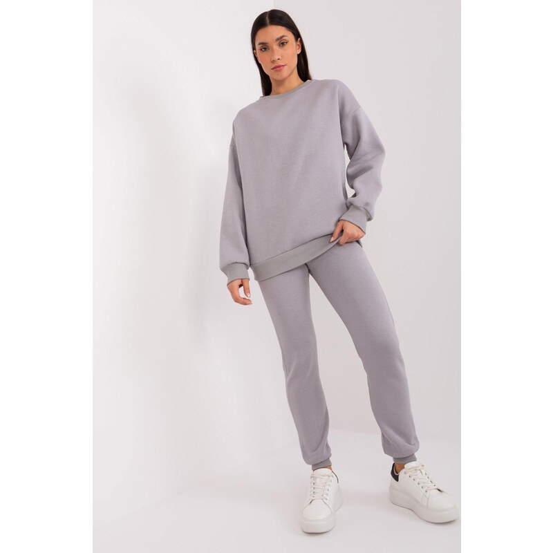 MladaModa Bavlnená tepláková súprava model 01702 šedá 50304325