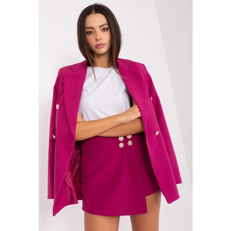 MladaModa Elegantný komplet saka a sukne model 21527 fialový 50304348