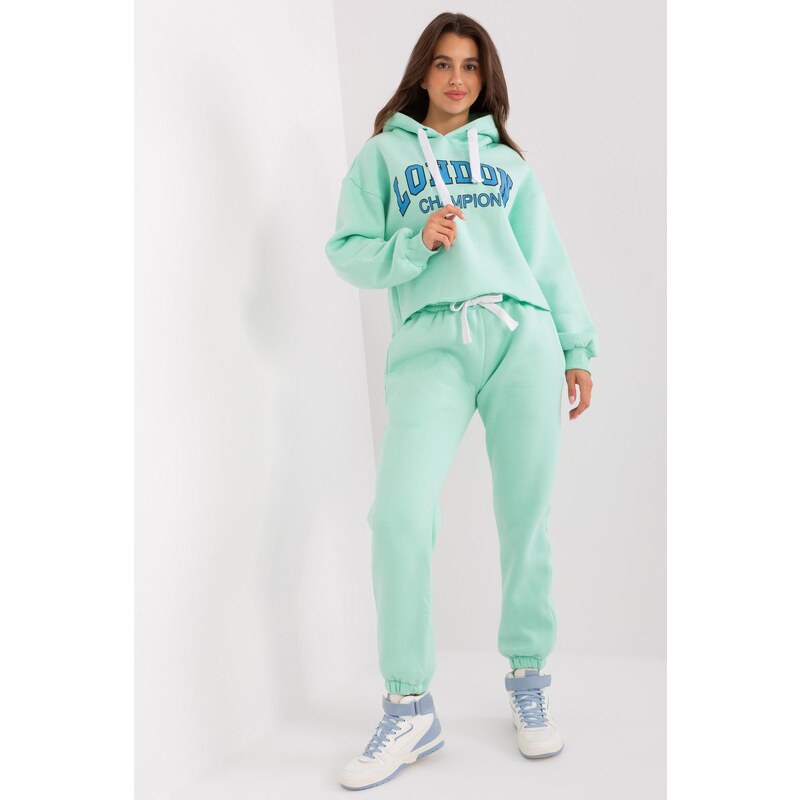 MladaModa Tepláková súprava s potlačou London Champion mentolová+modrá 50304461
