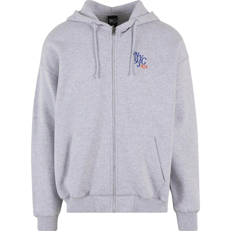 K1X Tepláková bunda modrá / sivá melírovaná / oranžová 54308946