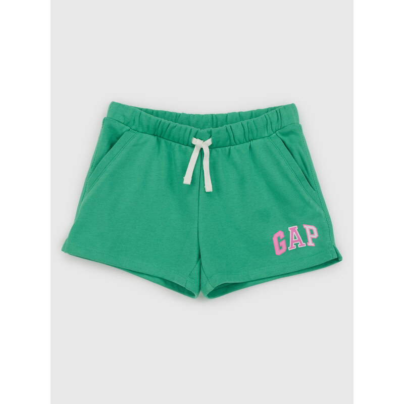 Zelené dievčenské teplákové kraťasy GAP 50674056