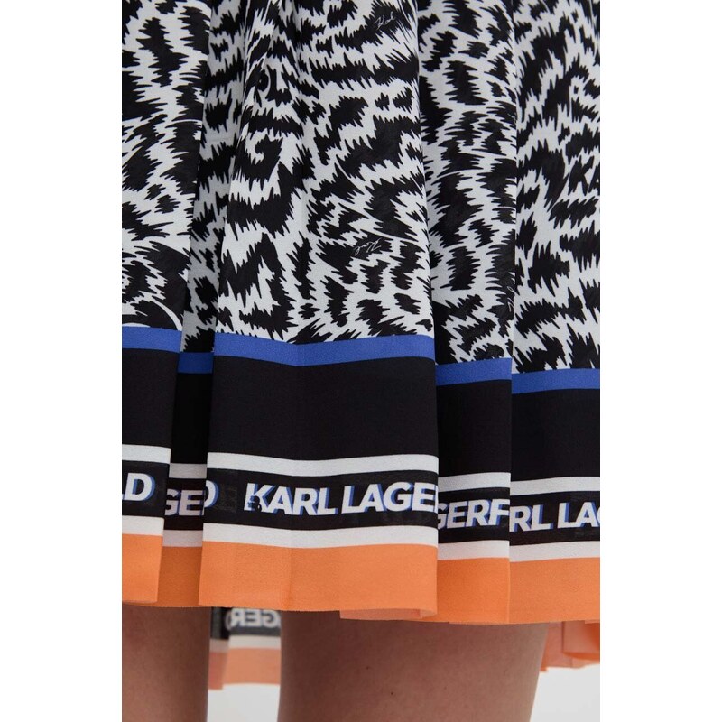 Sukňa Karl Lagerfeld čierna farba, mini, áčkový strih
