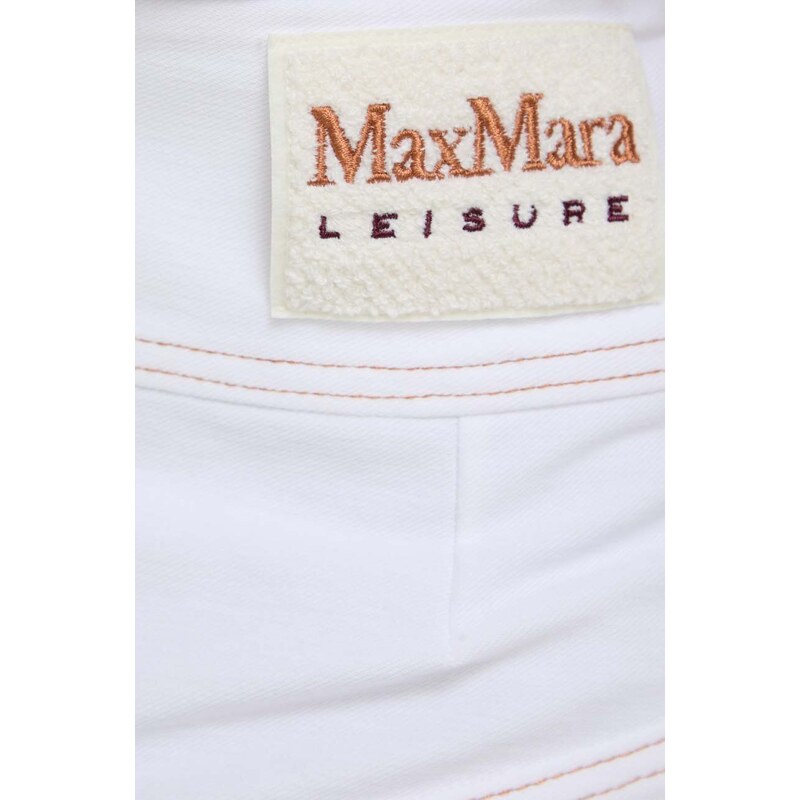 Sukňa Max Mara Leisure biela farba, mini, áčkový strih, 2416771018600